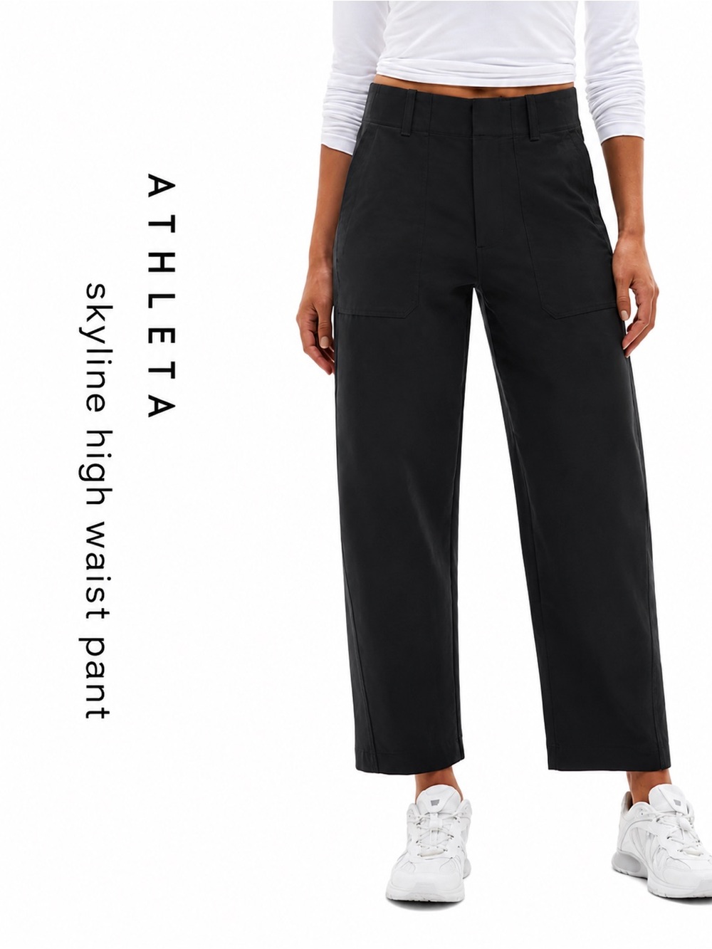 Athleta Black Wide-Leg High-Rise Pants
